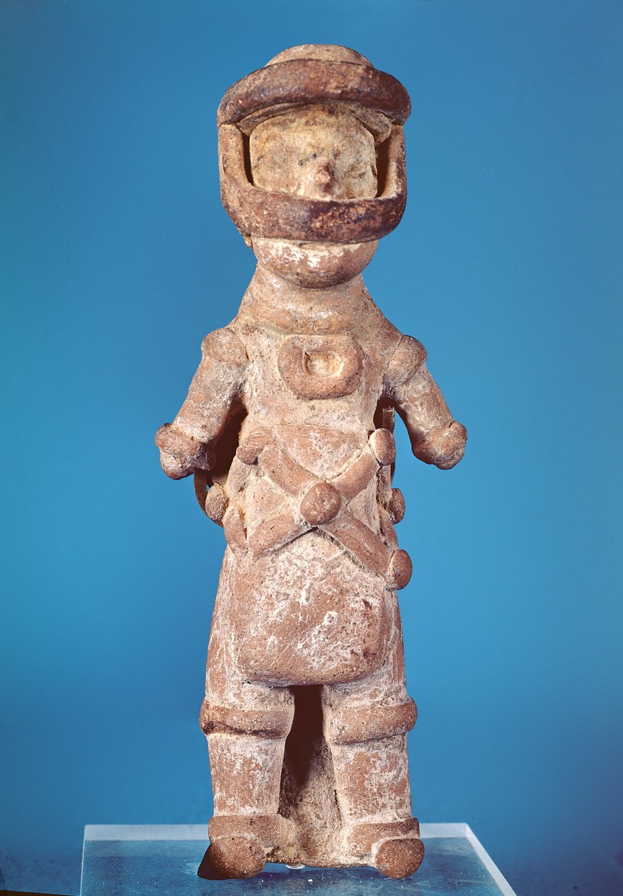 Estatueta de um jogador tlachtli, de Tlatilco, período pré-clássico (terracota) de Pre Columbian
