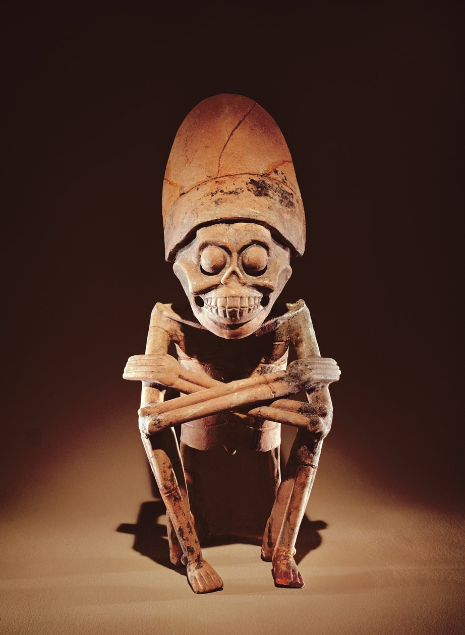 Mictlantecuhtli (Senhor de Mictlan) Estilo Remojadas, de Los Cerros, Tierra Blanca, Vera Cruz (cerâmica) de Pre Columbian