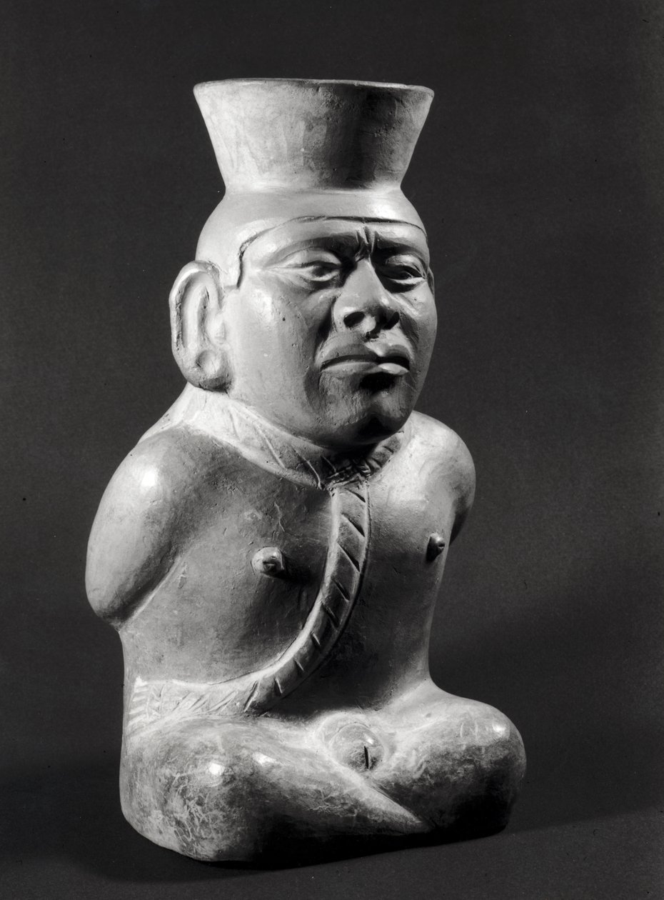 Pote na forma de um prisioneiro, Mochica (200-800 dC) (terracota) de Pre Columbian