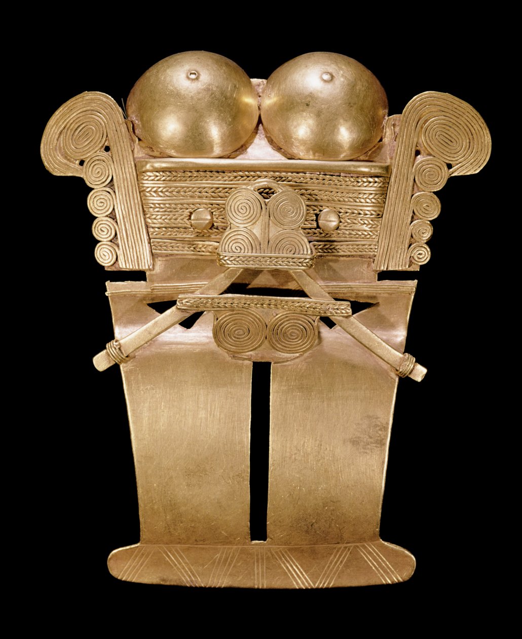 Peitoral antropomórfico, estilo Darien (ouro) (ver também 240930) de Pre Columbian Pre Columbian