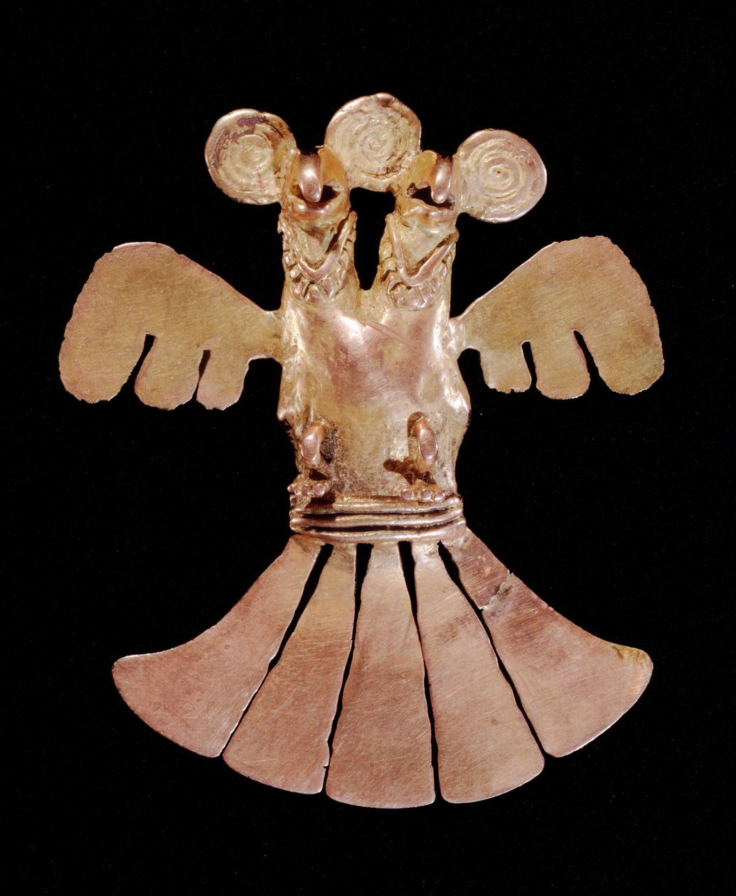 Pendente de águia de duas cabeças, Popayan (700-1500) (ouro) de Pre Columbian Pre Columbian