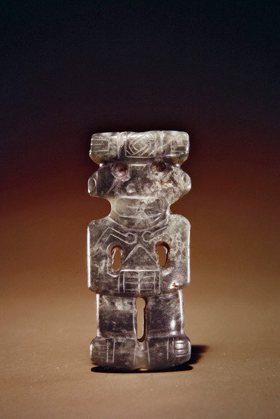 Pingente de estatueta, de Guacimo, área de Linea Vieja (jade translúcido verde-mar) de Pre Columbian Pre Columbian
