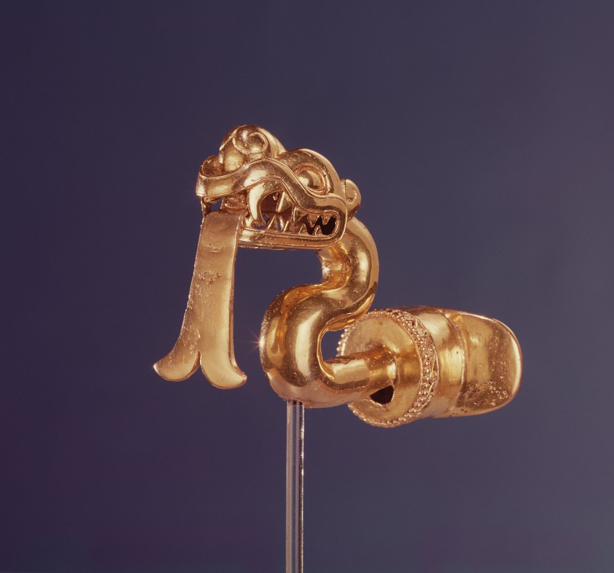 Lip plug, Mixtec Culture (ouro) de Pre Columbian Pre Columbian