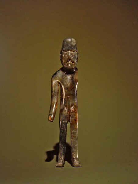 Homem de pé, cultura olmeca (jade) de Pre Columbian Pre Columbian