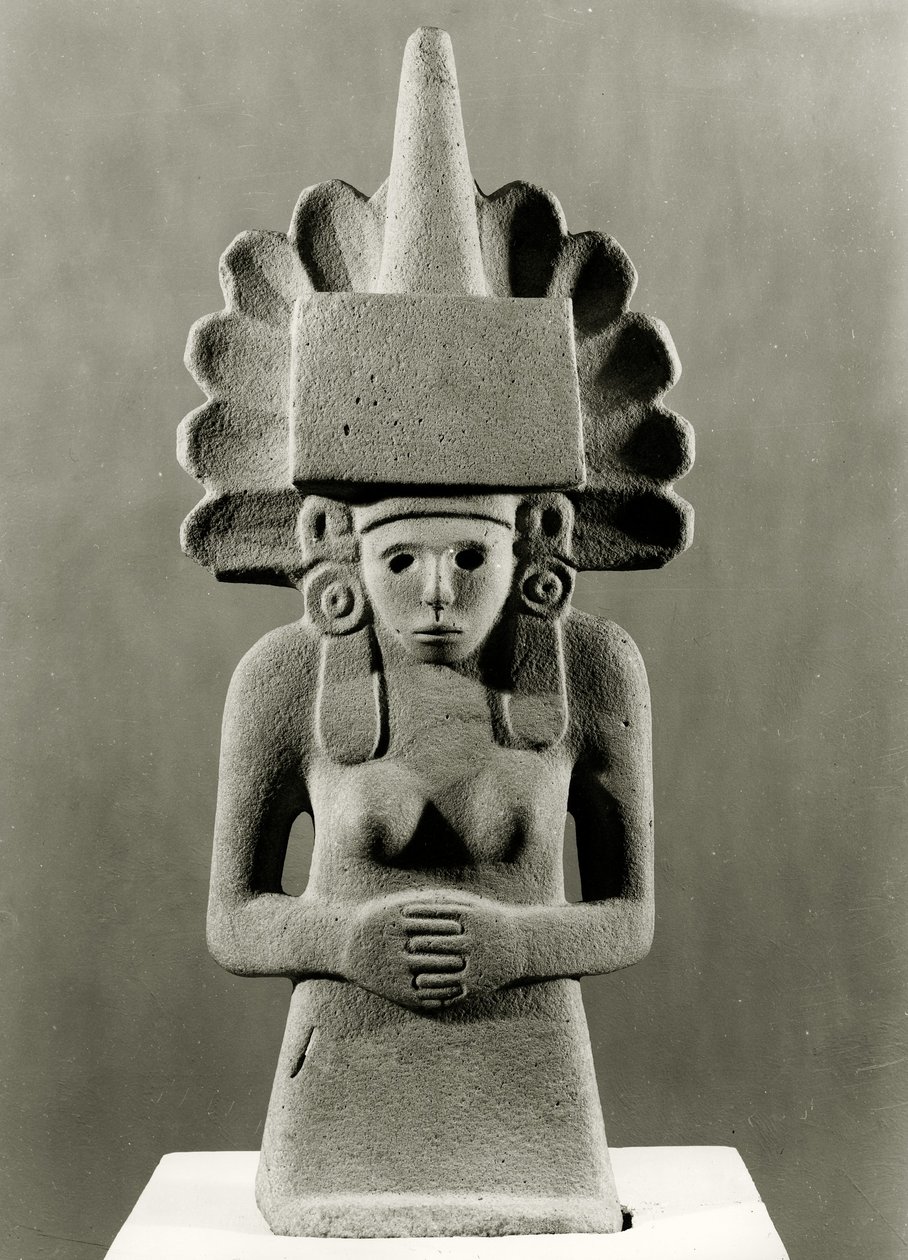 Centeocihuatl, Deusa do Milho, Huastecan, c. 1000-1250 (calcário) de Pre Columbian