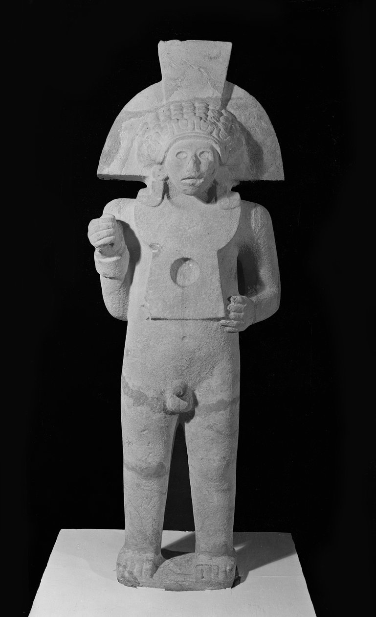 Centeotl, deus do milho, Huastecan, c.1000-1250 (pedra calcária) de Pre Columbian