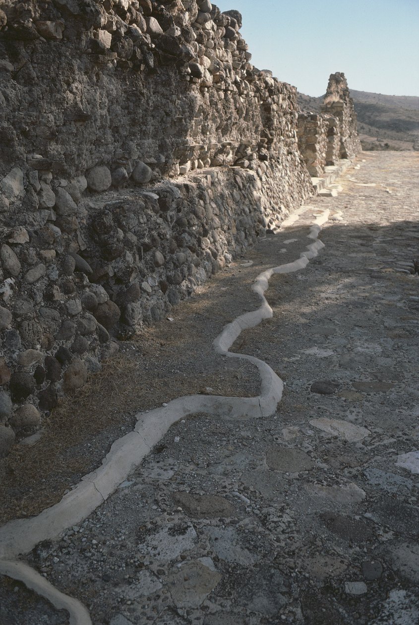 Restos das muralhas da cidade, período pós-clássico tardio de Pre Columbian