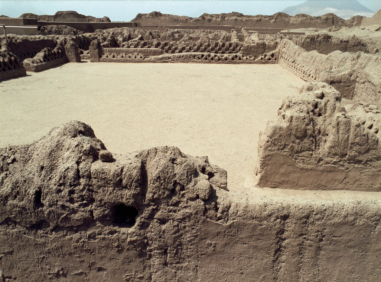 Cultura Chimu: vista da cidade pré-colombiana de Chanchan, 850-1470 d.C. de Pre Columbian Pre Columbian