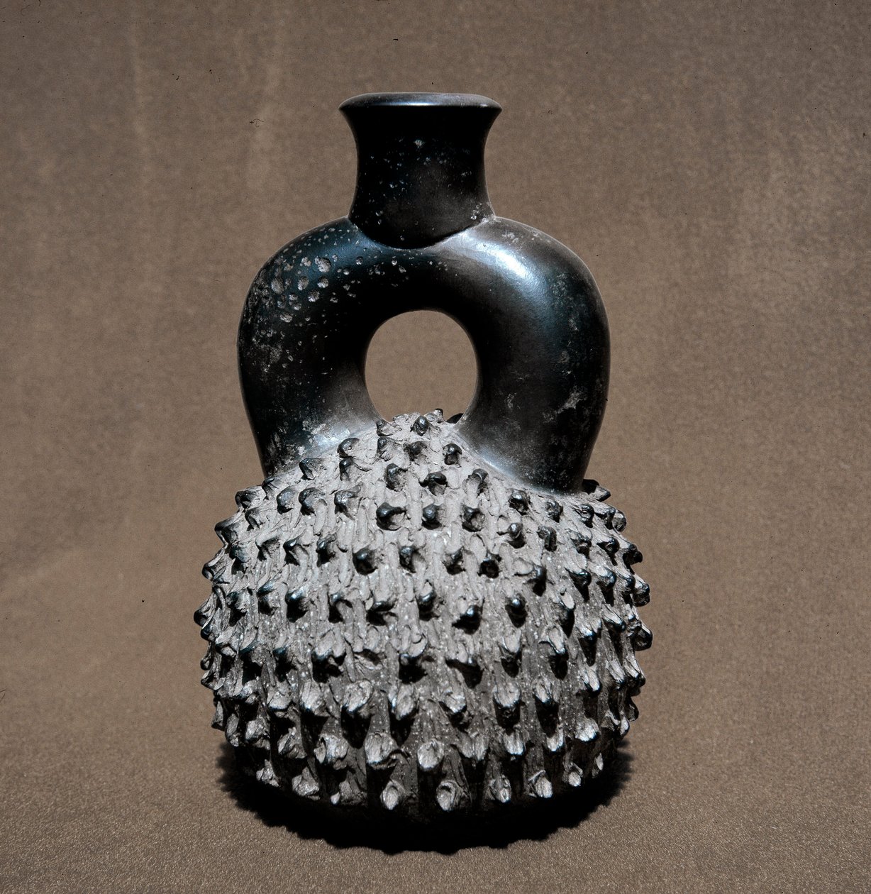 Arte pré-colombiana, civilização cupisniana: vaso em forma de escaravelho e romã. 300 AC-100 DC. Lima, Museu Nacional de Antropologia e Arqueologia, Peru de Pre Columbian Pre Columbian