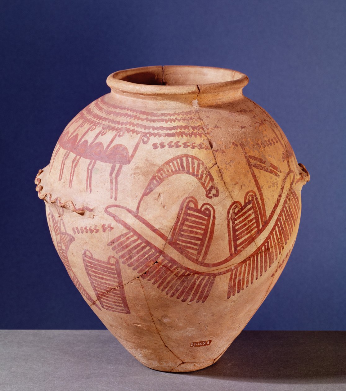Vaso representando dois santuários em uma barcaça, c.3500 aC (cerâmica) de Predynastic Period Egyptian