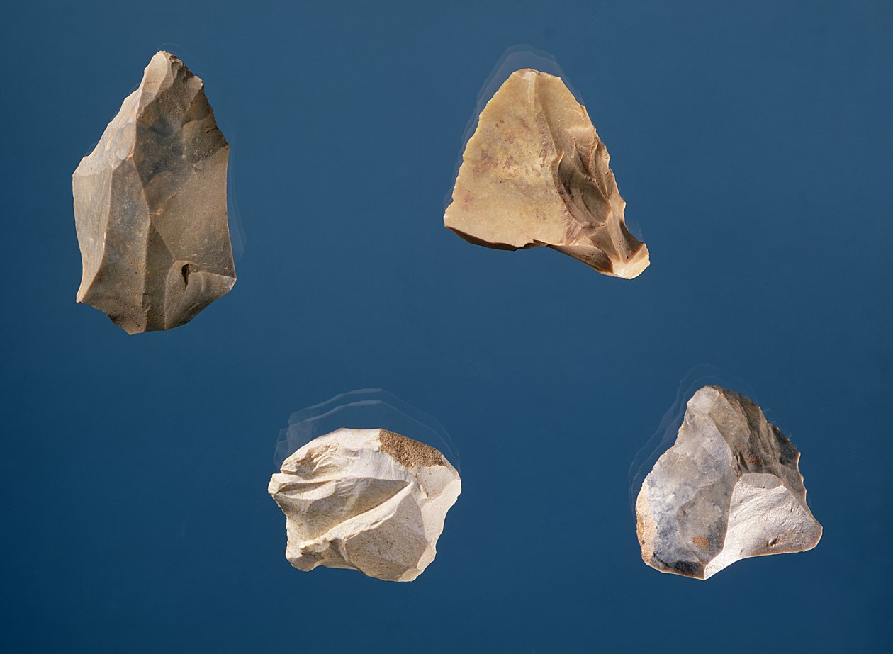 Quatro ferramentas, 35000-10000 aC (pedra) de Prehistoric