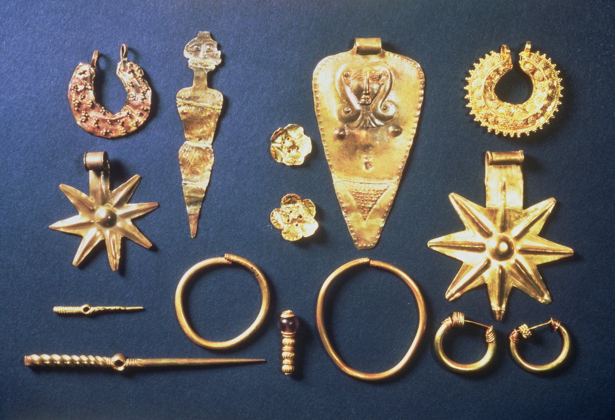 Joias de Ajjul, Israel, século XVI aC (ouro) de Prehistoric