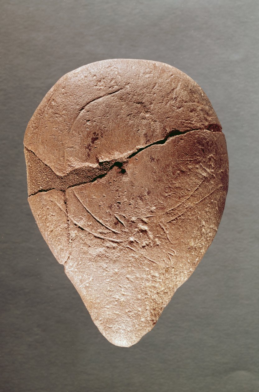 Lâmpada decorada com um íbex, da Dordonha, c.12000 aC de Prehistoric