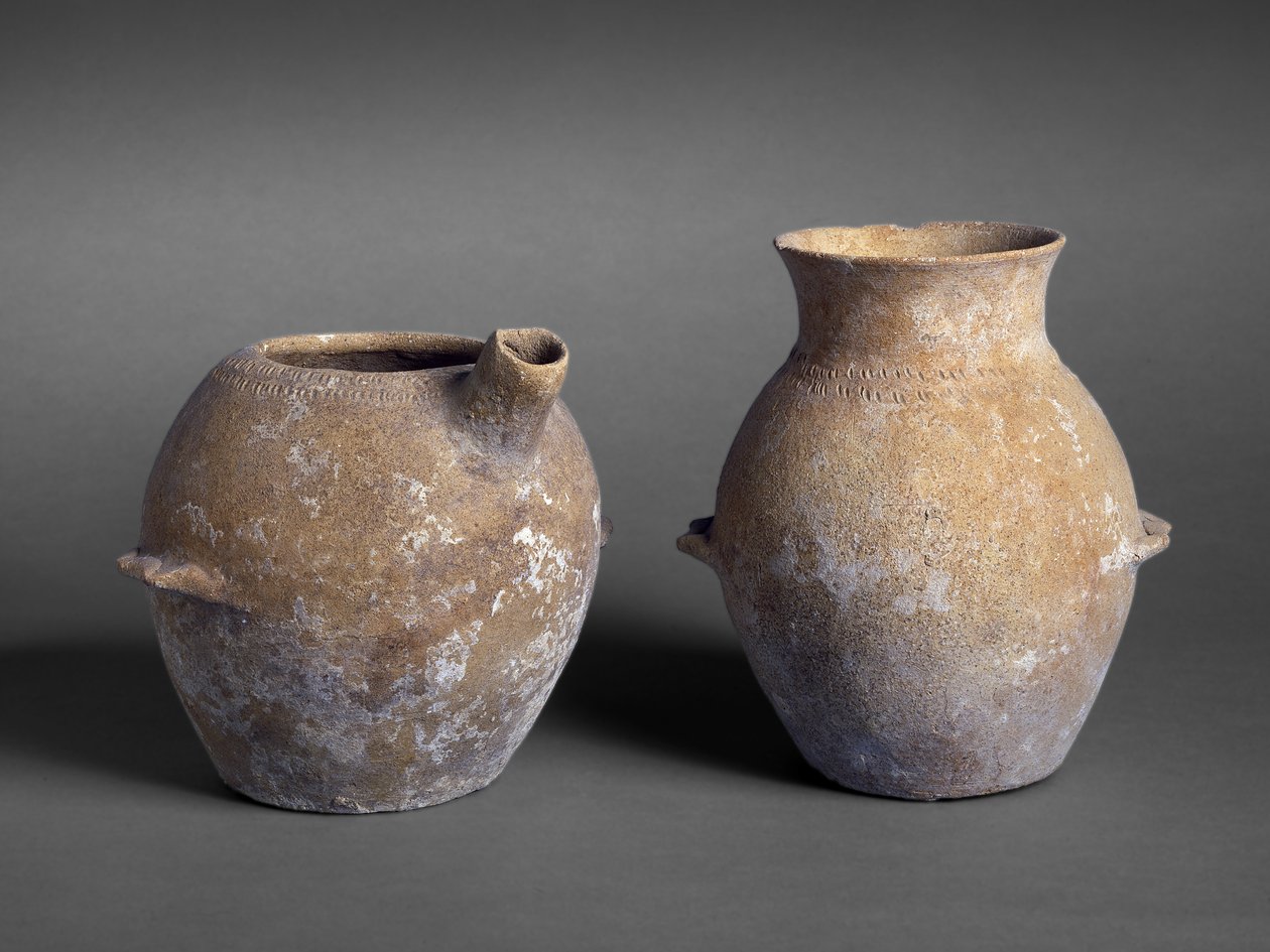 Jarras pré-históricas de Tomb P12, Jericho (cerâmica) de Prehistoric