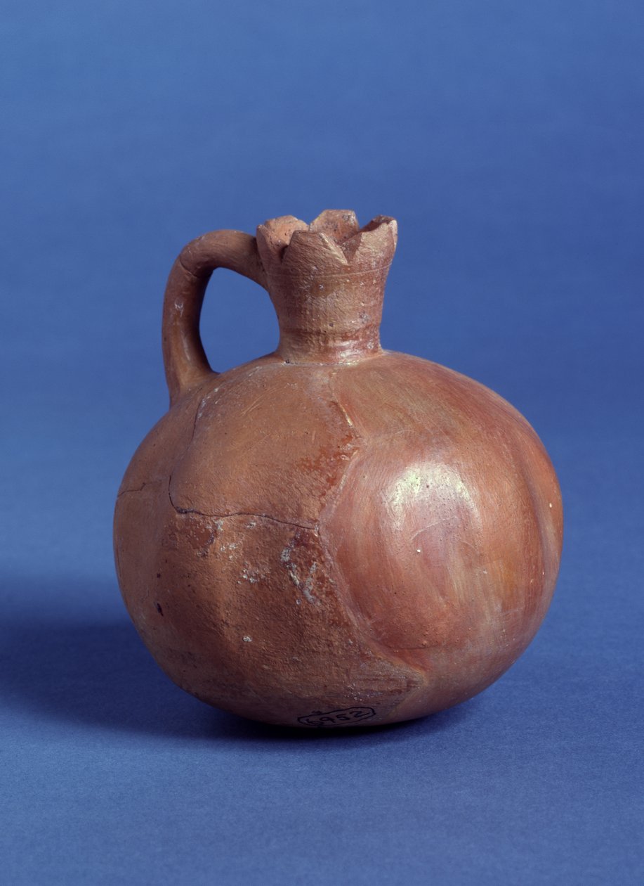 Jarro pequeno em forma de romã, Jerusalém (louça de barro vidrada) de Prehistoric