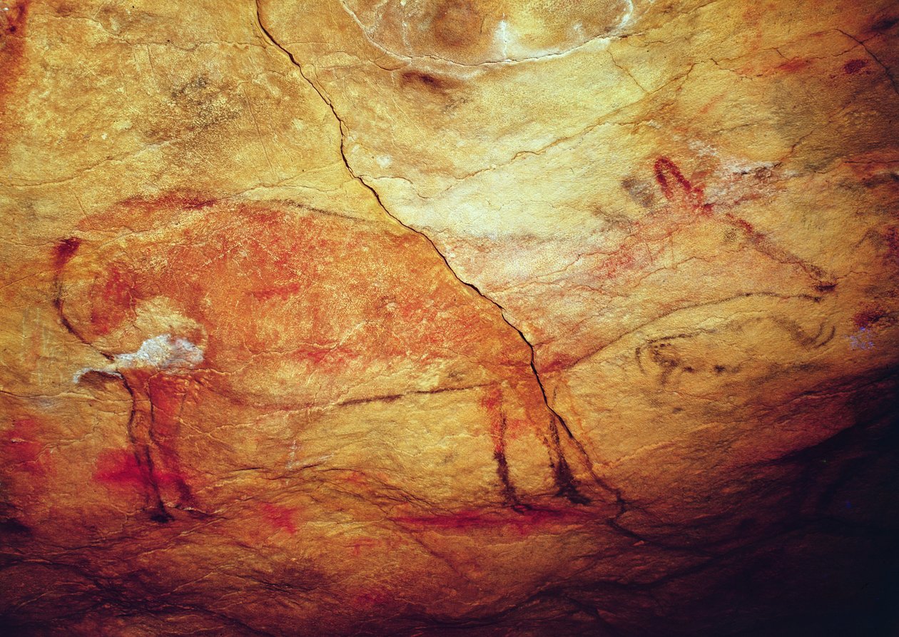 Stag from the Caves de Altamira, c.15, 000 aC (pintura rupestre) de Prehistoric