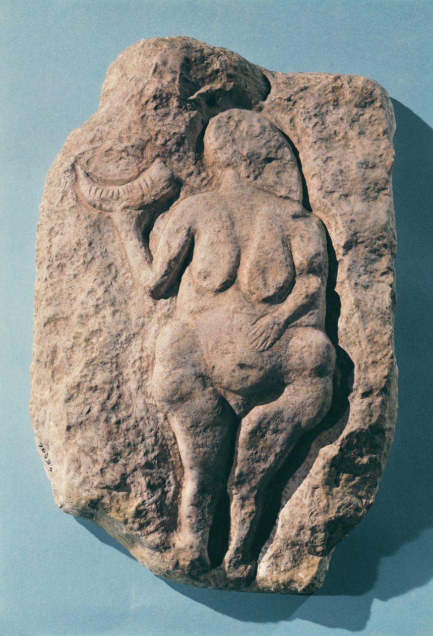Vênus com um chifre, de Laussel no Dordogne de Prehistoric