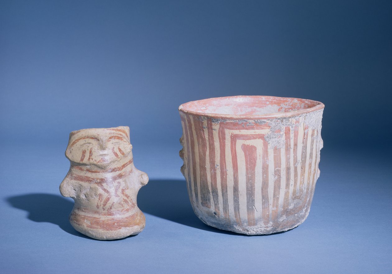 Navios de Hacilar, Turquia, c.5500-00 aC (cerâmica pintada) de Prehistoric