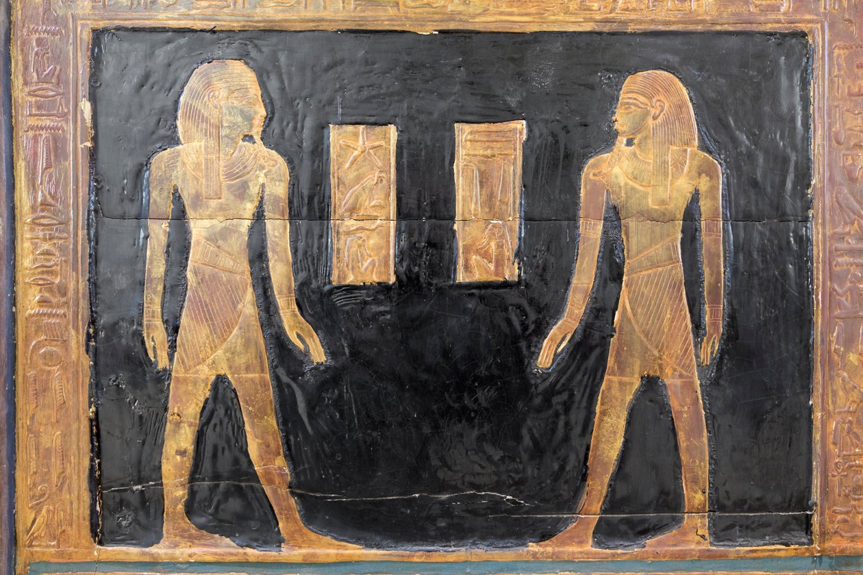 Caixa Canópica de Yuya, detalhe, Museu Egípcio, Cairo, Egipto de Prehistoric Prehistoric