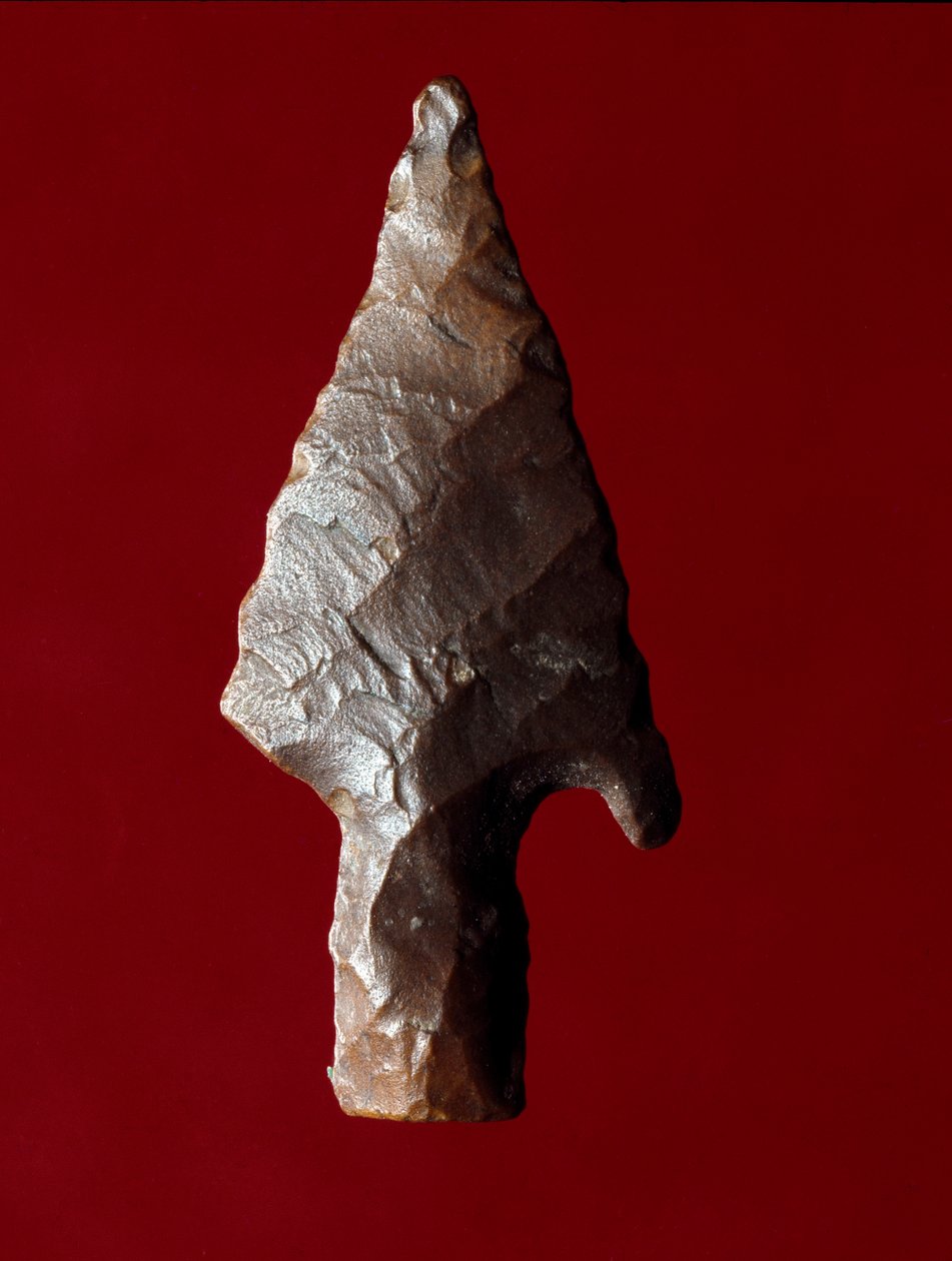 Antiquite egípcia: ponta de seta do local de Fayoum (Fayyum ou Fayum) no Egito. Período pré-dinástico. Verone, Museo Civico di Storia Naturale, Itália de Prehistoric Prehistoric