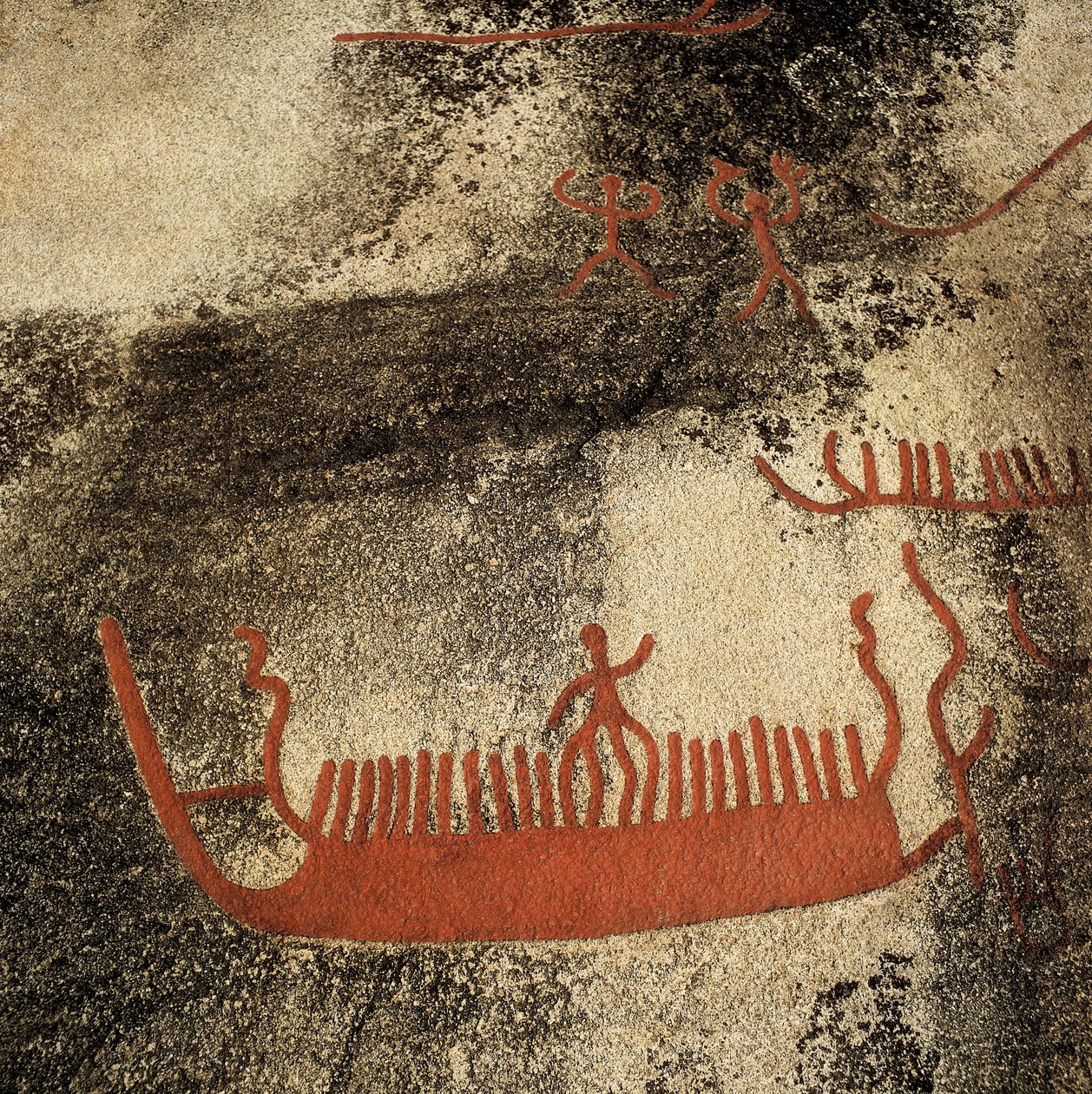 Números de um barco, c.1000 a.C. (pintura rupestre) de Prehistoric Prehistoric