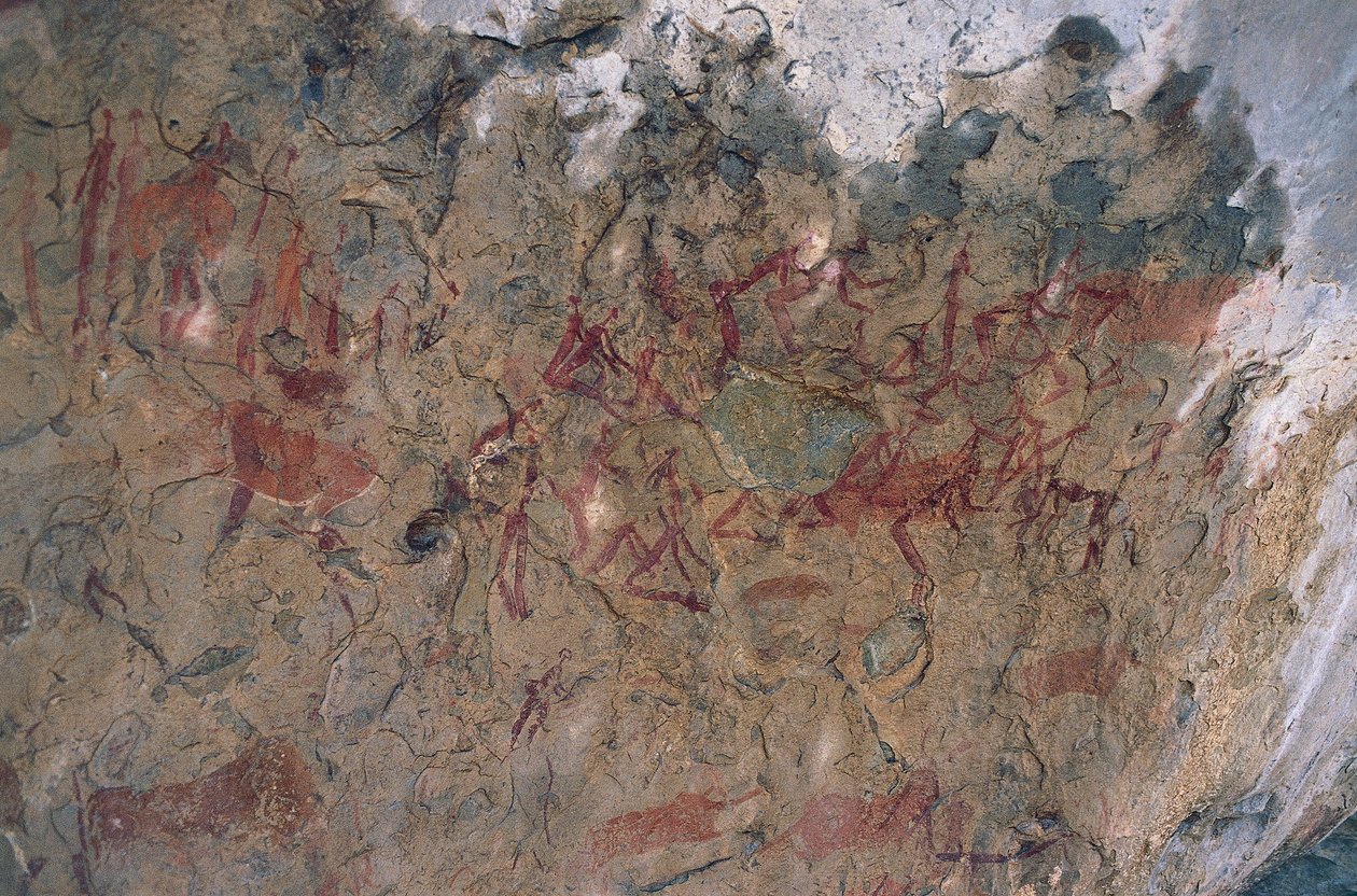Figuras humanas e animais (pintura de cavernas) de Prehistoric Prehistoric