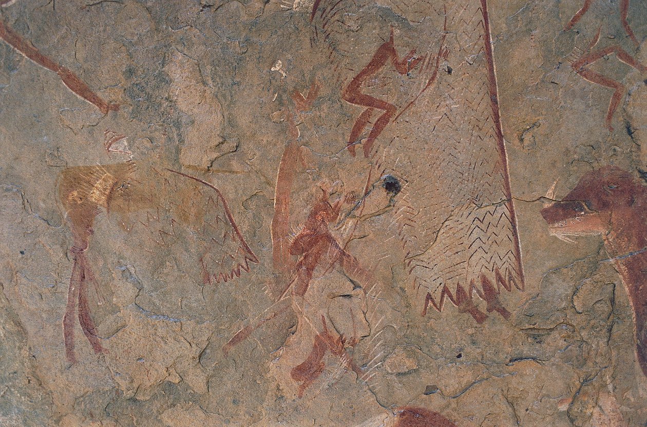 Figuras humanas e animais (pintura de cavernas) de Prehistoric Prehistoric