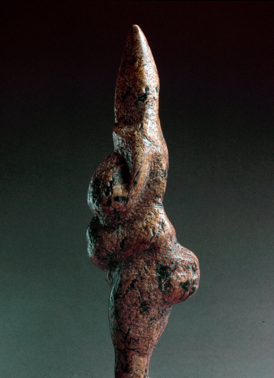 Pré-história: Vénus de Savignano, escultura literária antropomórfica encontrada em 1925 em Savignano sul Panaro. Paleolítico Superior, Altura da Idade da Pedra: 22 cm. Museo Nazionale Preistorico Etnográfico Luigi Pigorini (Museu da Pré-história e Etnograf de Prehistoric Prehistoric