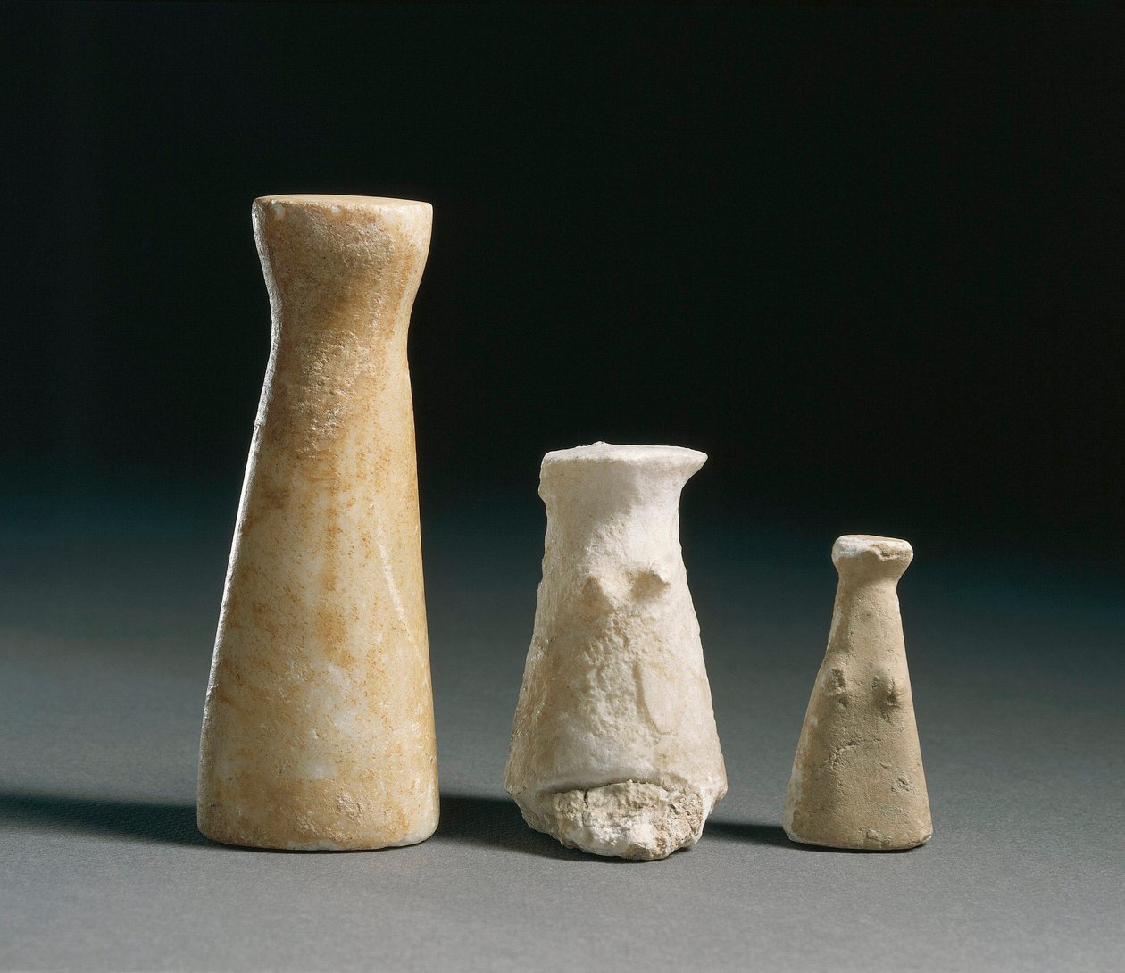 Pré-história: ídolos femininos do site de Los Millares (Almeria). Espanha Madrid, Museo Archeologico Nazionale de Prehistoric Prehistoric