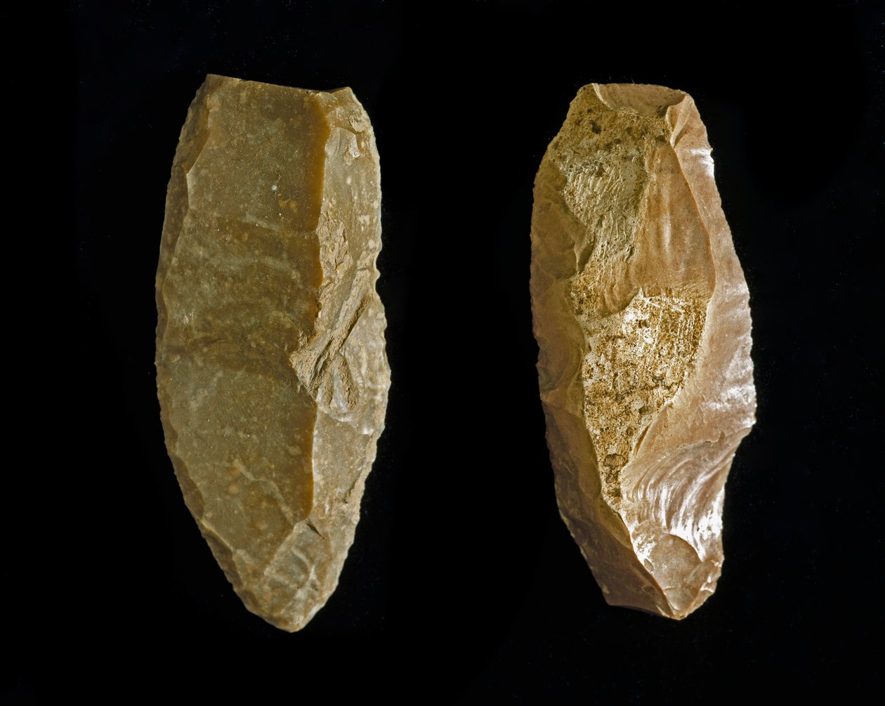 Pré-história: alisadores de pedra ou raspadores que datam do Calcolítico. Da Umbria (Itália). Perugia, Museo Archeologico Nazionale dell