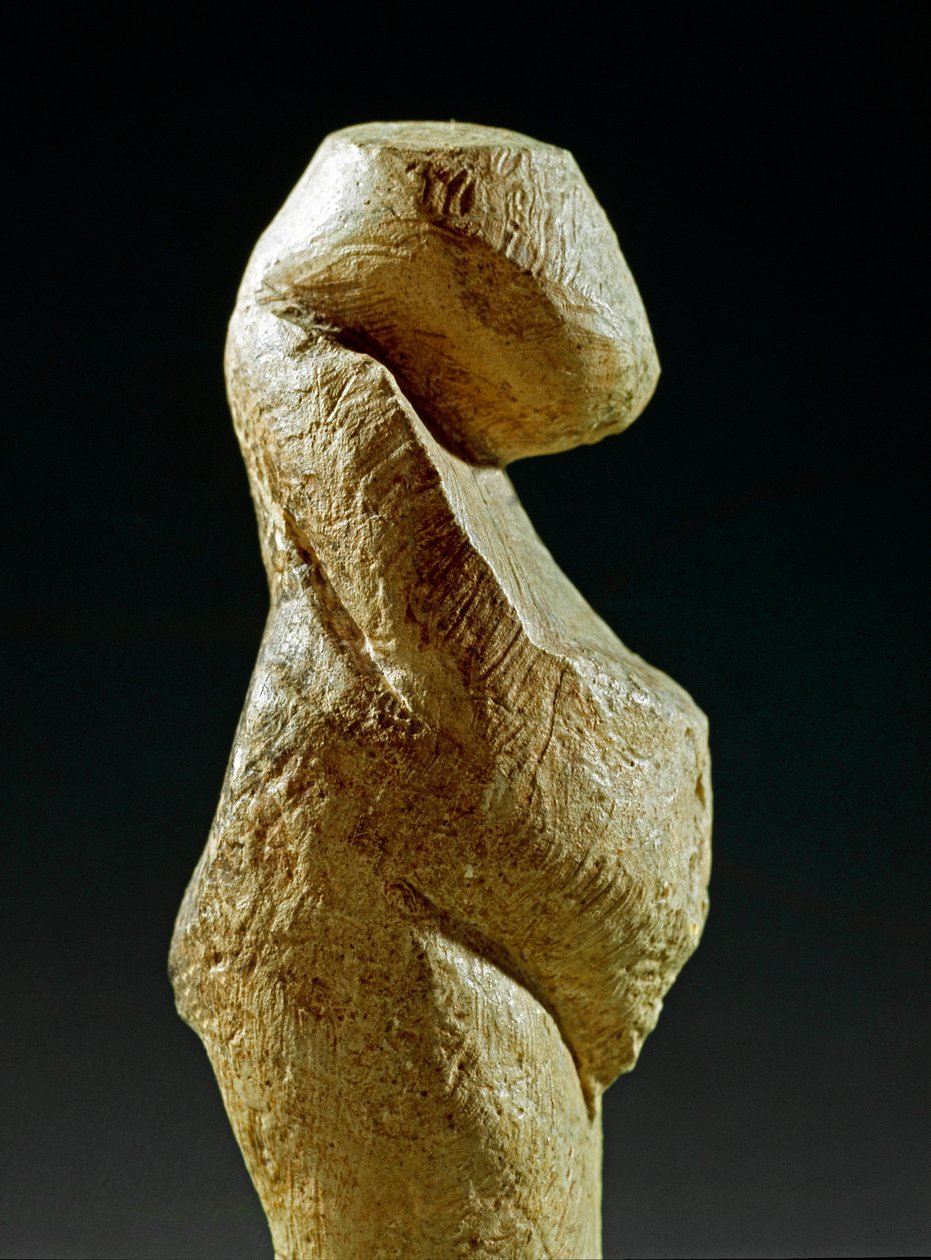 Pré-história: estátua da mulher gravetariana do local de Kostenki (Voronezh Oblast). 30000-25000 AC Paleolítico Superior, Idade da Pedra. São Petersburgo, Pedro, o Grande Museu de Antropologia e Etnografia, Rússia de Prehistoric Prehistoric