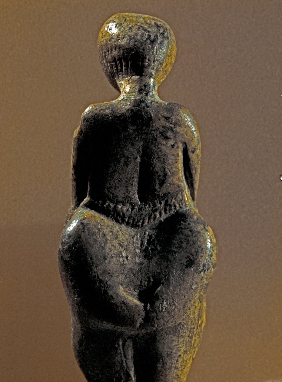 Pré-história: estátua da mulher gravetariana do local de Kostenki (Voronezh Oblast). 30000-25000 AC Paleolítico Superior, Idade da Pedra. São Petersburgo, Pedro, o Grande Museu de Antropologia e Etnografia, Rússia de Prehistoric Prehistoric
