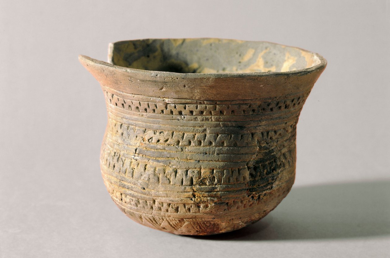 Pré-história: vaso em forma de sino. Neolítico (terracota) de Prehistoric Prehistoric