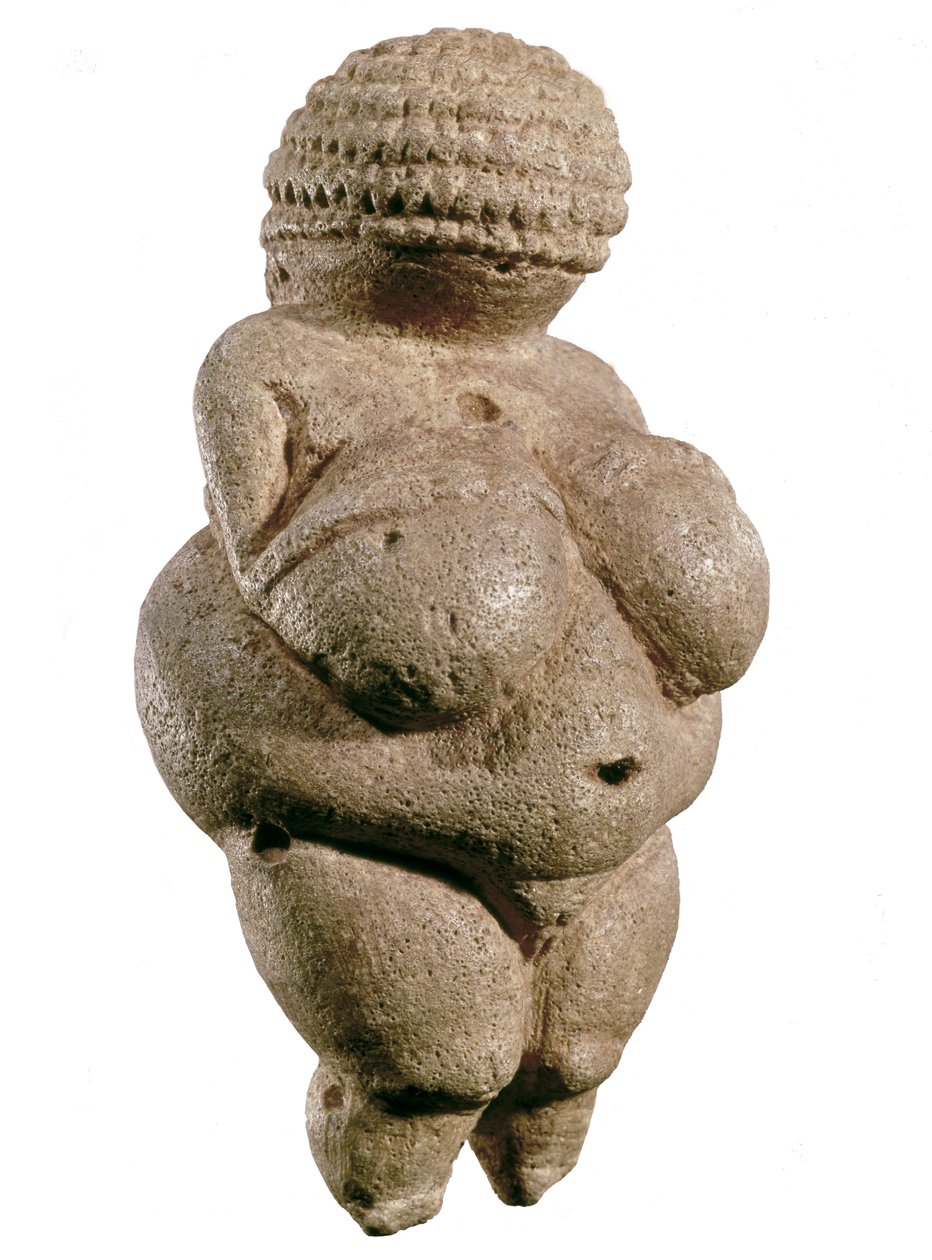 A Vénus de Willendorf, 23000 AC (Paleolítico Superior) (calcário) de Prehistoric Prehistoric