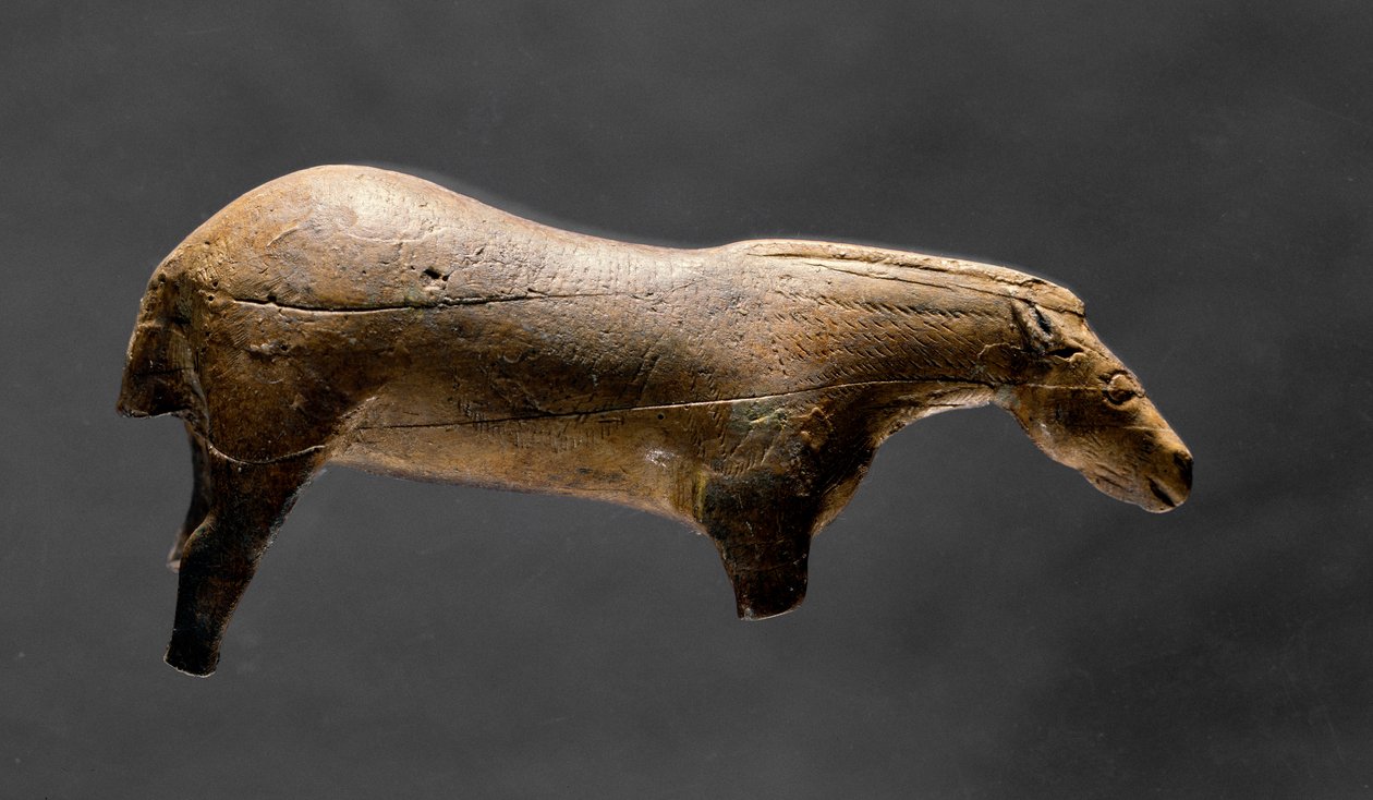 O cavalo de Lourdes. A estatueta de marfim da Caverna de Espelugue. Paleolítico Superior de Prehistoric Prehistoric
