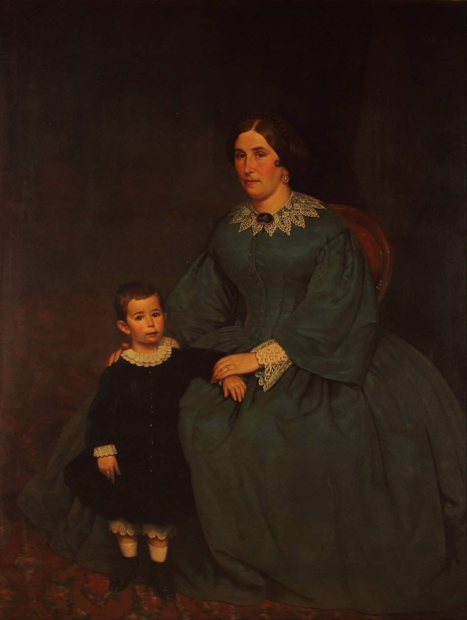 Retrato de Cecilia R. de Peralta Ramos e seu filho de Prilidiano Pueyrredon