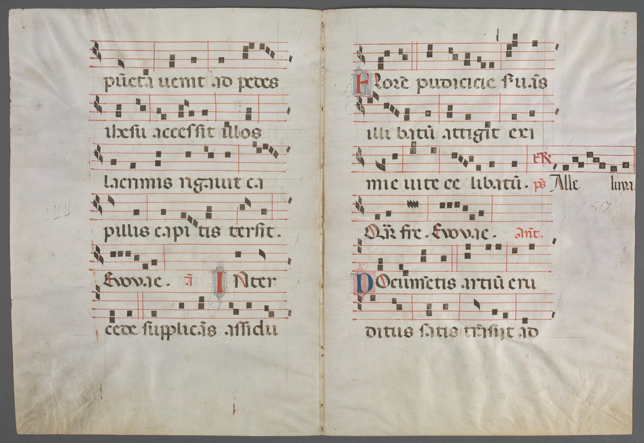 Bifolium de um antifonário: música de Primo Miniatore di San Domenico