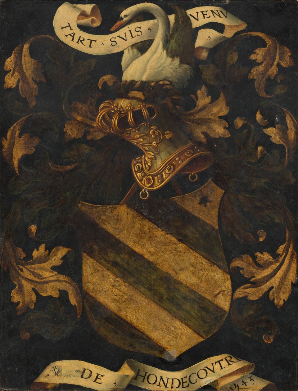 Brasão com Crista [reverso] de Probably Antwerp 16th Century