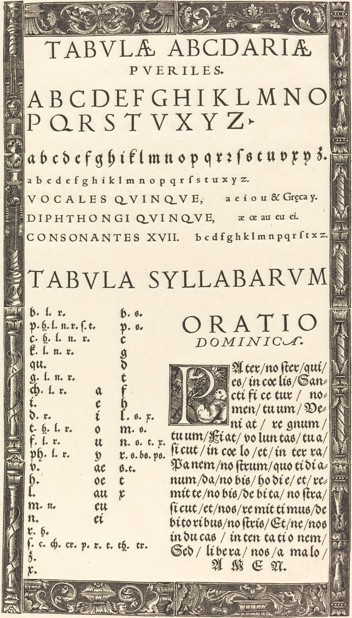 Alfabeto para uma cartilha de Probably German 16th Century