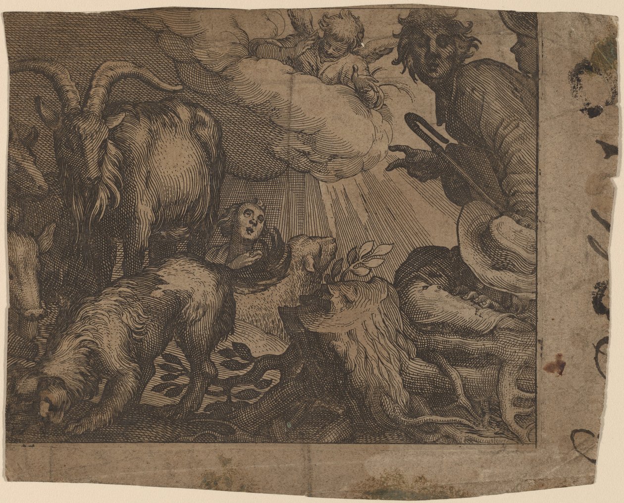 Anunciação aos Pastores de Probably Netherlandish 17th Century