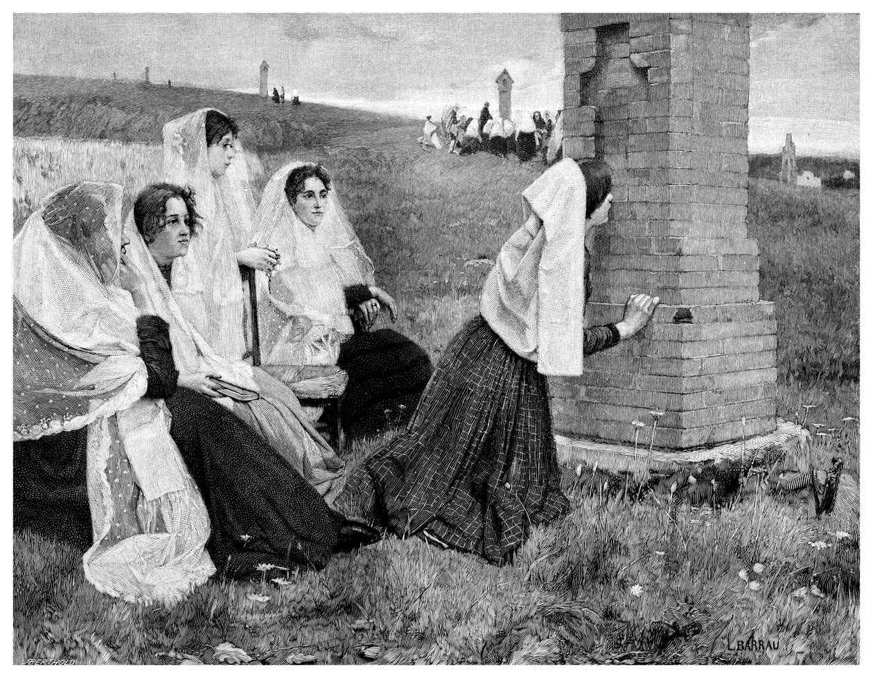 O Caminho da Cruz na Catalunha, 1895. de Professor Berthold