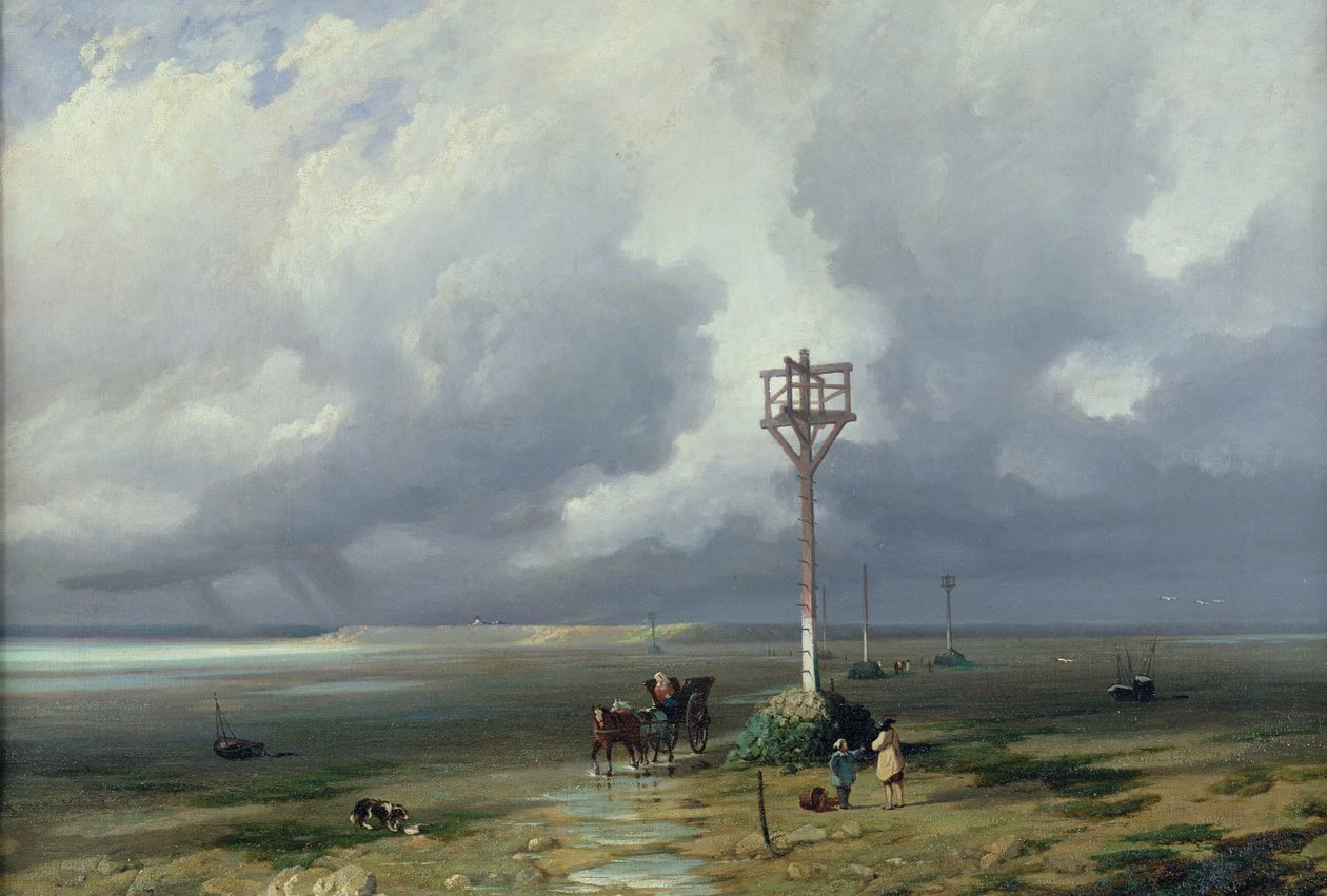A passagem do Gois em Noirmoutier, 1859 de Prosper Barbot