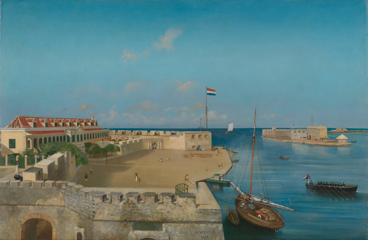 A entrada do porto de Willemstad de Prosper Crébassol