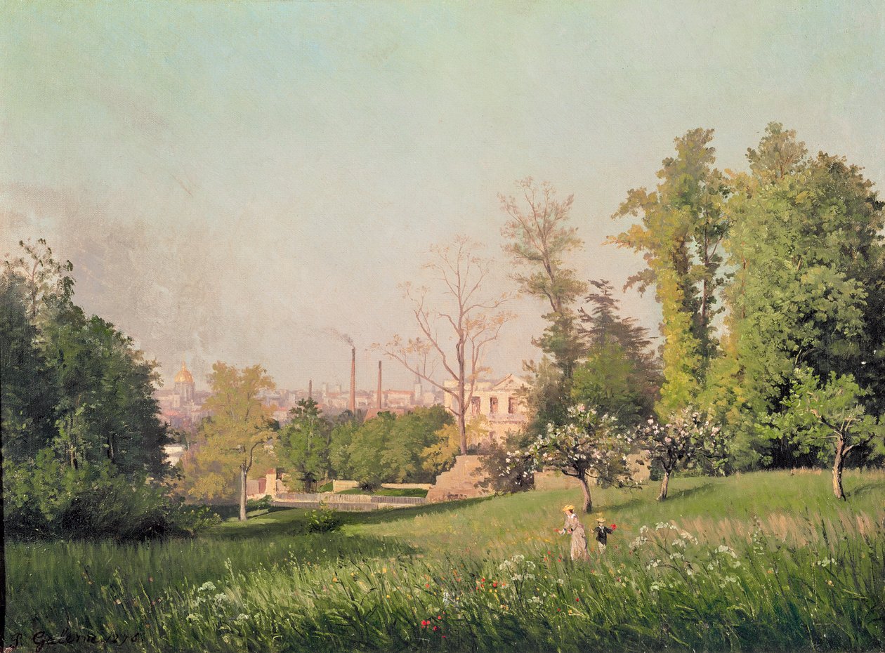 No parque em Issy-les-Moulineaux, 1876 de Prosper Galerne