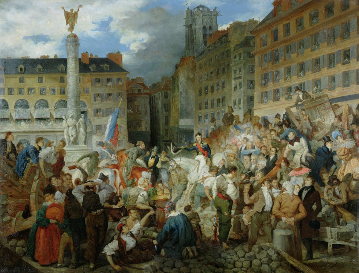 O duque de Orleans cruzando a Place du Châtelet em 31 de julho de 1830 de Prosper Lafaye or Lafait