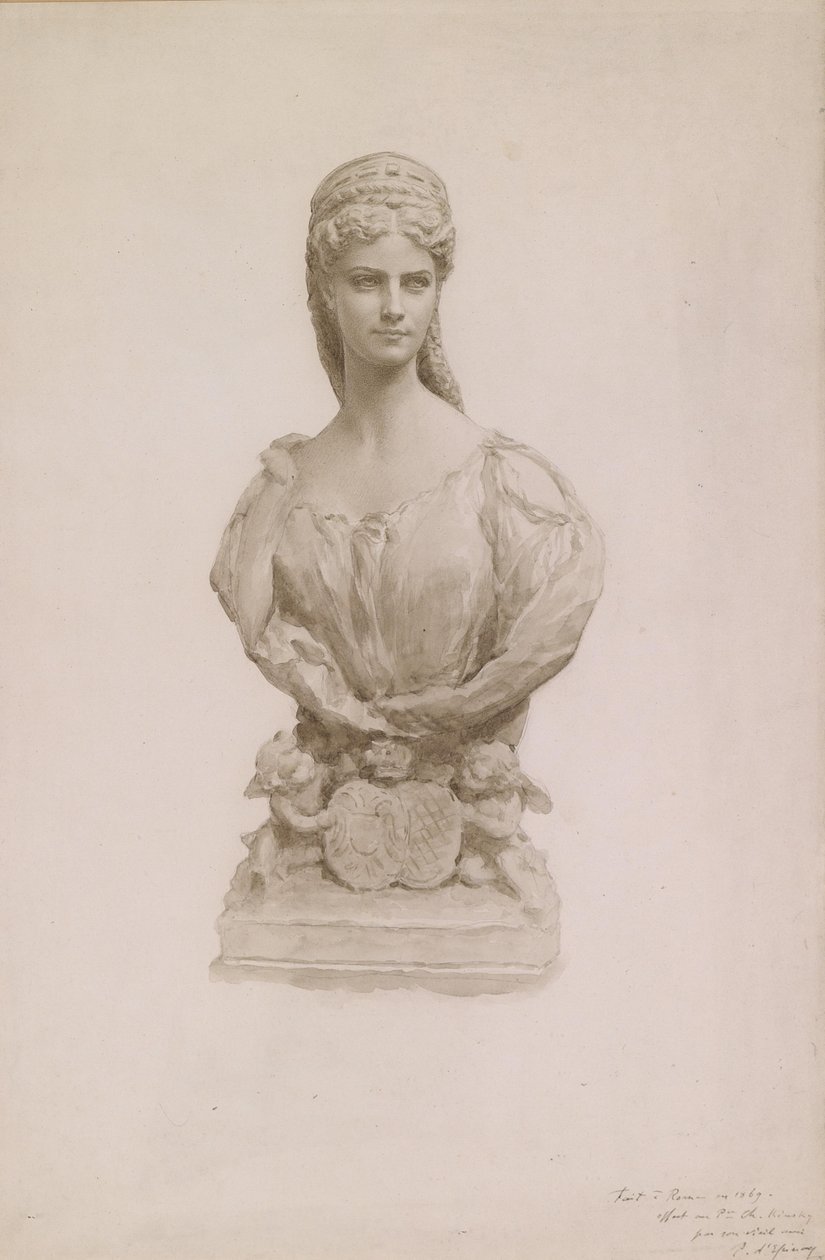 Busto de retrato da Imperatriz Elisabeth da Áustria. de Prosper d