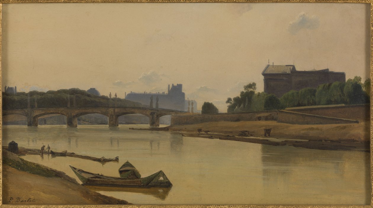 Le pont de la Concorde vu du quai de la Conférence, circa 1830, circa 1830 (óleo sobre tela) de Prosper Barbot