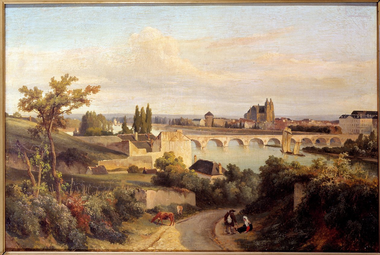 A Ponte de Passeios em 1833 Pintura de Prosper Barbot (1798-1878) 1833 Nantes, Musee des Beaux Arts de Prosper Barbot