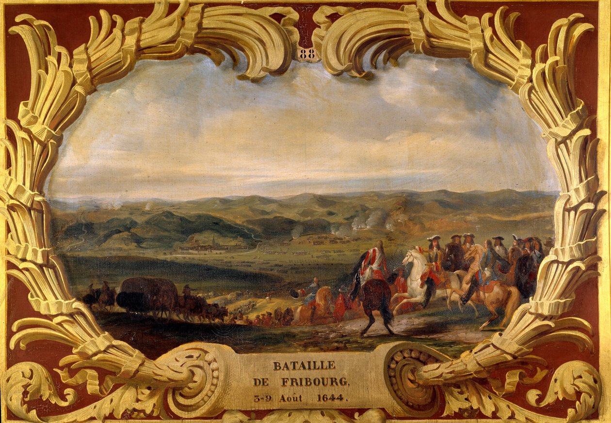 Batalha de Friburgo de 3 a 09/08/1644 Vitória do Grand Conde (Louis II Príncipe de Bourbon) (Bourbon-Conde) (1621-1686) e de Henri de La Tour d