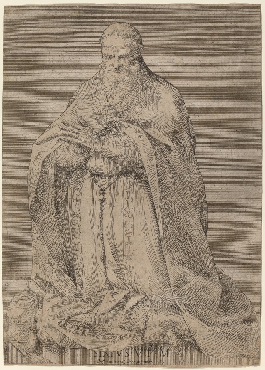 Papa Sisto V de Prospero Bresciano, after Giuseppe Cesari